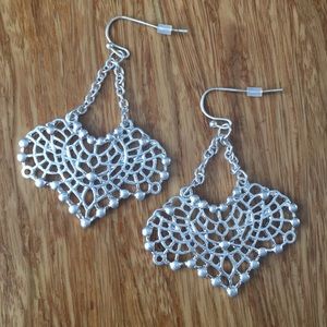 Silver chandelier fashion earrings NWT